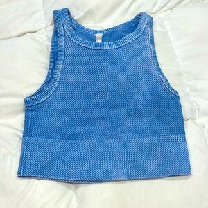 BLUE TANK TOP. Nikibiki high neck line tank top.